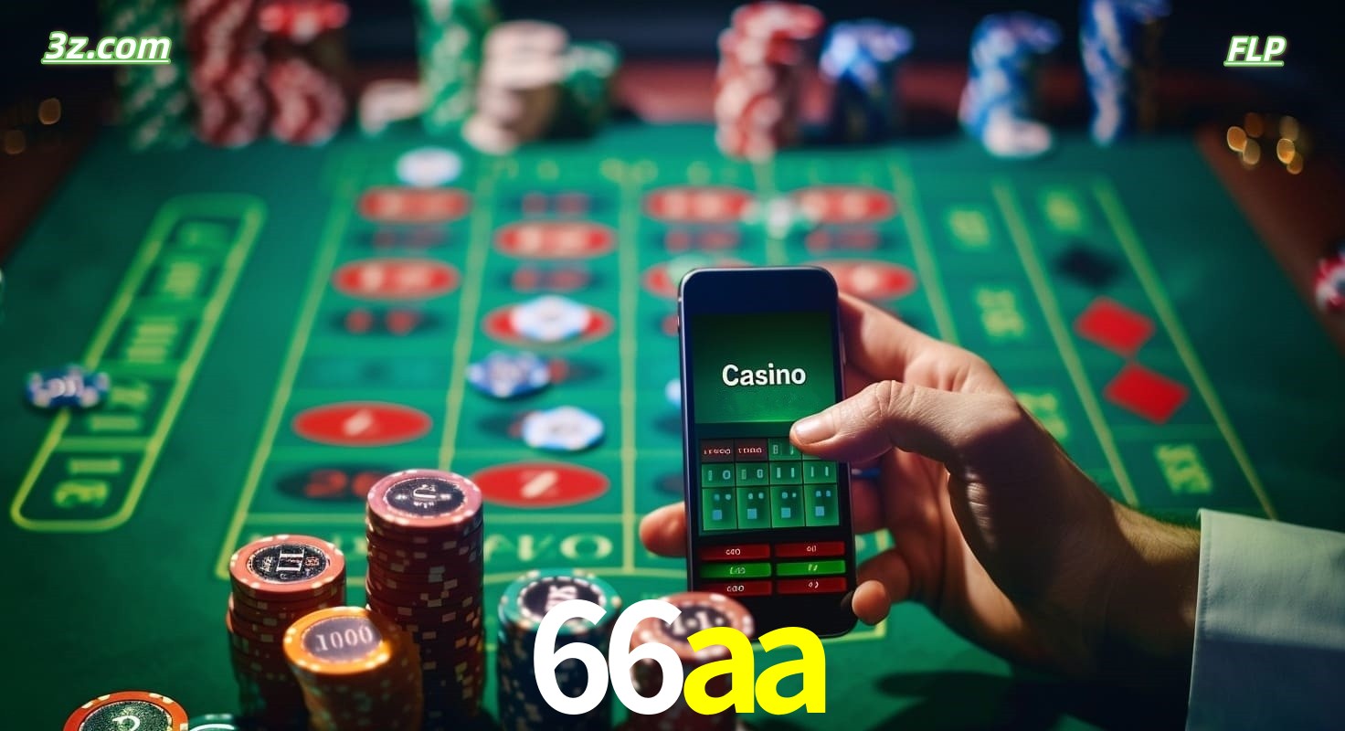 Cassino online móvel 66aa com apostas em roleta e fichas de pôquer