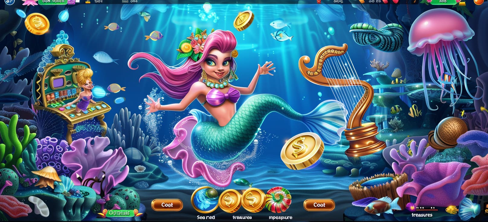 Caça-níqueis de sereia online com tesouros do mar no 66aa cassino